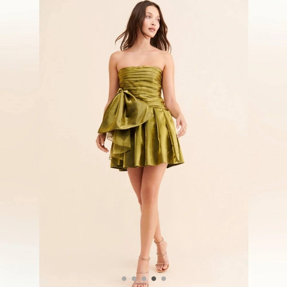 Bhanuni by Jyoti Liquid Metallic Bow Mini Dress